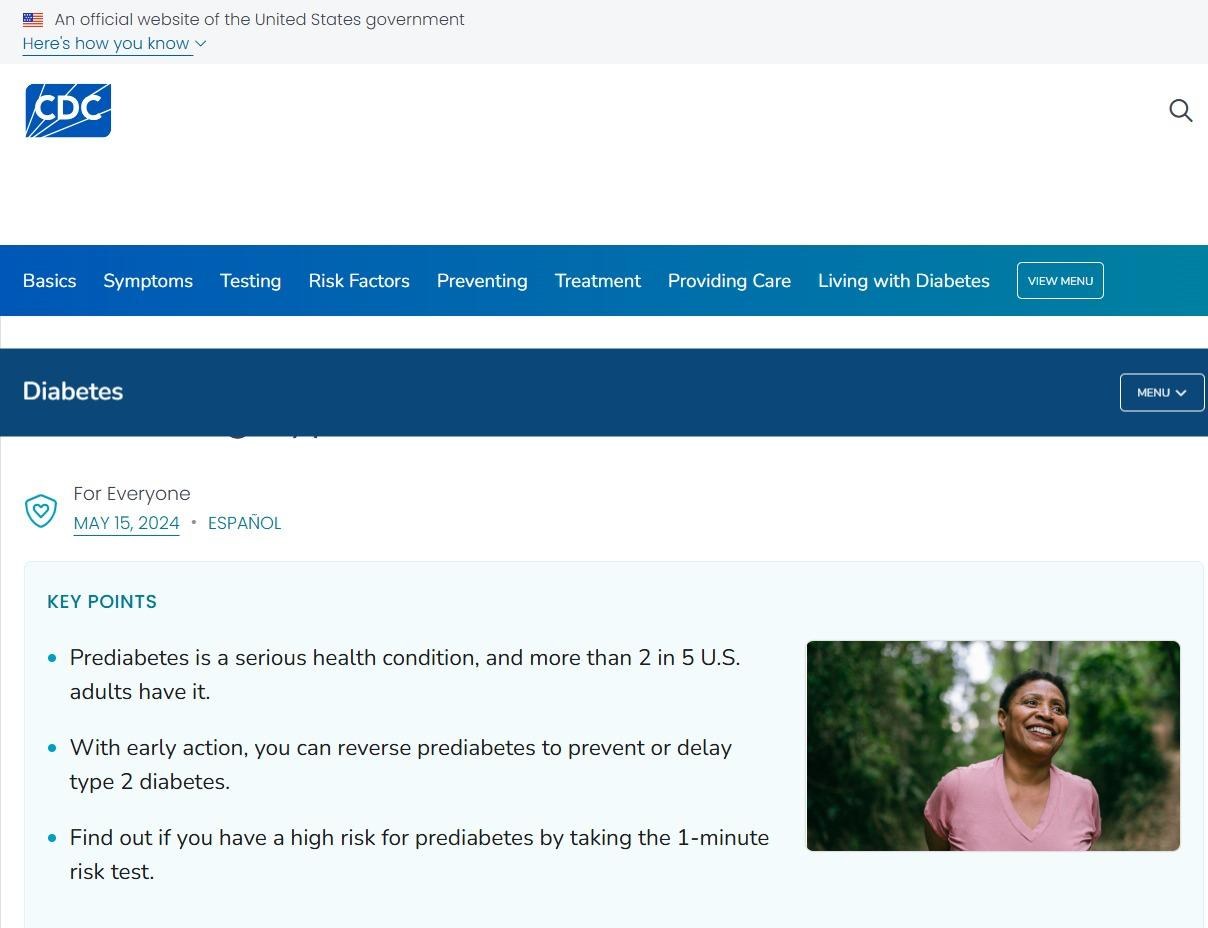 CDC.gov health page after the rebuild